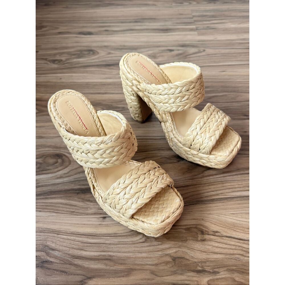 Bottega Veneta Trinity Weave Mule Rafiansandals Size 39 /Us 9 $1550 View 6